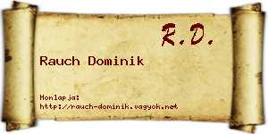 Rauch Dominik névjegykártya